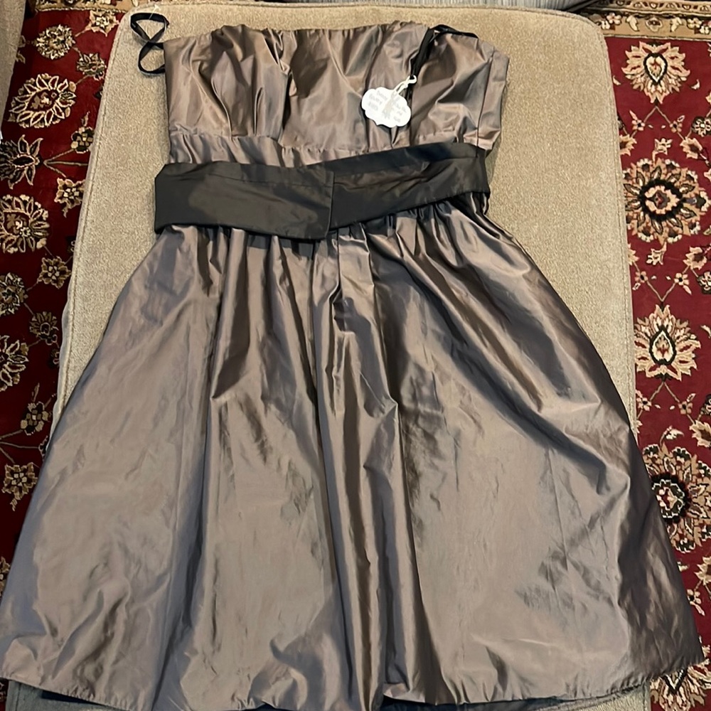 Dessy collection dress Bailey style size 14 brown formal lined